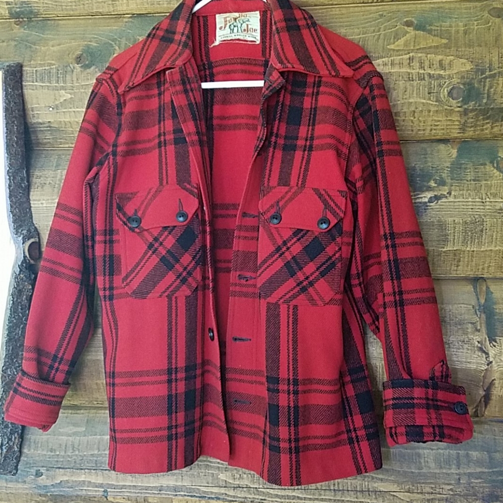 Vintage Buffalo Plaid Wool Jacket